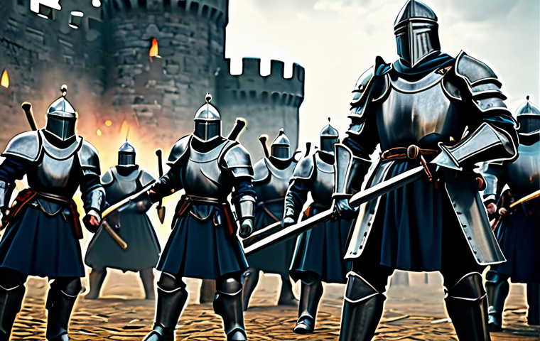 Crowd Control in Action**

"A group of fully armored warriors in a medieval siege, one knight stunning an enemy soldier with a glowing hammer, others using area-of-effect spells to slow the advancing forces, castle background, appropriate attire, safe for work, perfect anatomy, natural proportions, professional digital art, high quality, family-friendly, well-formed hands, proper finger count."

**