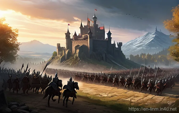 리니지M 콘텐츠 분류 가이드 - **Prompt:** A triumphant group of three diverse adventurers from Lineage M standing around a recentl...