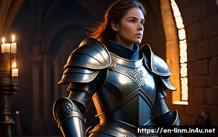 리니지M 캐릭터 체력 관리 - **Prompt:** A highly detailed, realistic digital painting of a formidable female Knight, approximate...