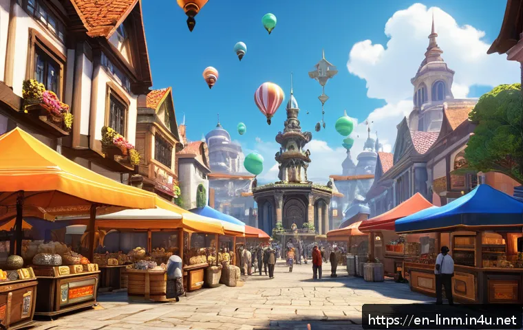 리니지M 서버 선택 체크리스트 - A vibrant MMORPG server hub bustling with diverse players in detailed fantasy armor, engaging in liv...